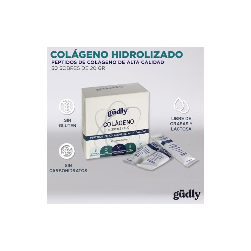 Colágeno Hidrolizado Gudly Caja De 30 Sobres De 10 Gr