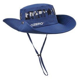 OZERO Sun Hat for Men Women: Wide Brim UV Protection Fishing Bucket Hat Lightweight Foldable for Hiking Gardening Beach Camping (UK, Alpha, One Size, Dark Blue)