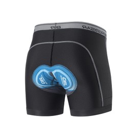 BERGRISAR 3D Padded Bike Shorts for Men Cycling Underwear with Pockets Biking Bicycle Undershorts Grey Medium