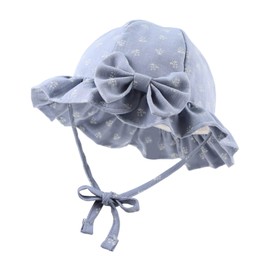 XIAOHAWANG Summer Hat Baby Girl UV Protection Sun Hat Baby Summer Hats Cotton with Bow and Ties, Blue