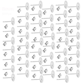 100 X 8mm Hypoallergenic Stainless Steel Earrings Posts Flat Pad Blank Earring Pin Studs with Butterfly Earring Backs for Jewelry Making Findings