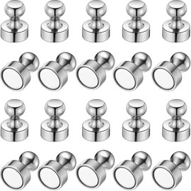 16pcs Strong Magnetic Pins with Storage Box, Non-Marking for Drawing File Display Circle Magnets for Office Education