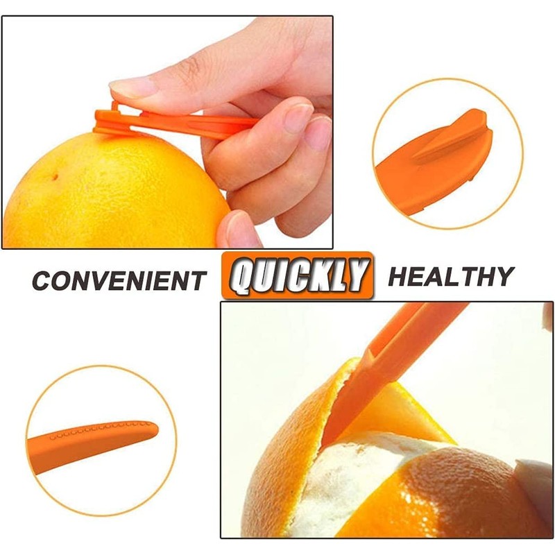 Orange Citrus Peelers, Cosmer Set of 15 Plastic Easy Slicer