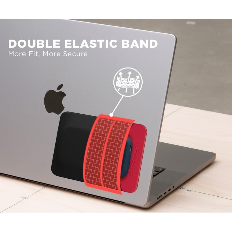 Afterplug 2-Pocket Adhesive Storage Pouch, Laptop Accessory Organizer for SSD,