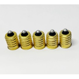 Generic Lamp Socket Adapter Reducer from European Base to Candelabra Base E12 Socket - E310 (Pack of 5), Brass