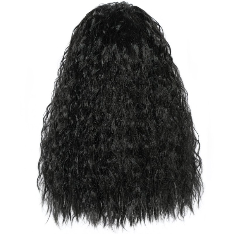 Long Curly Black Wigs Men Women Long Black Wig Rocker