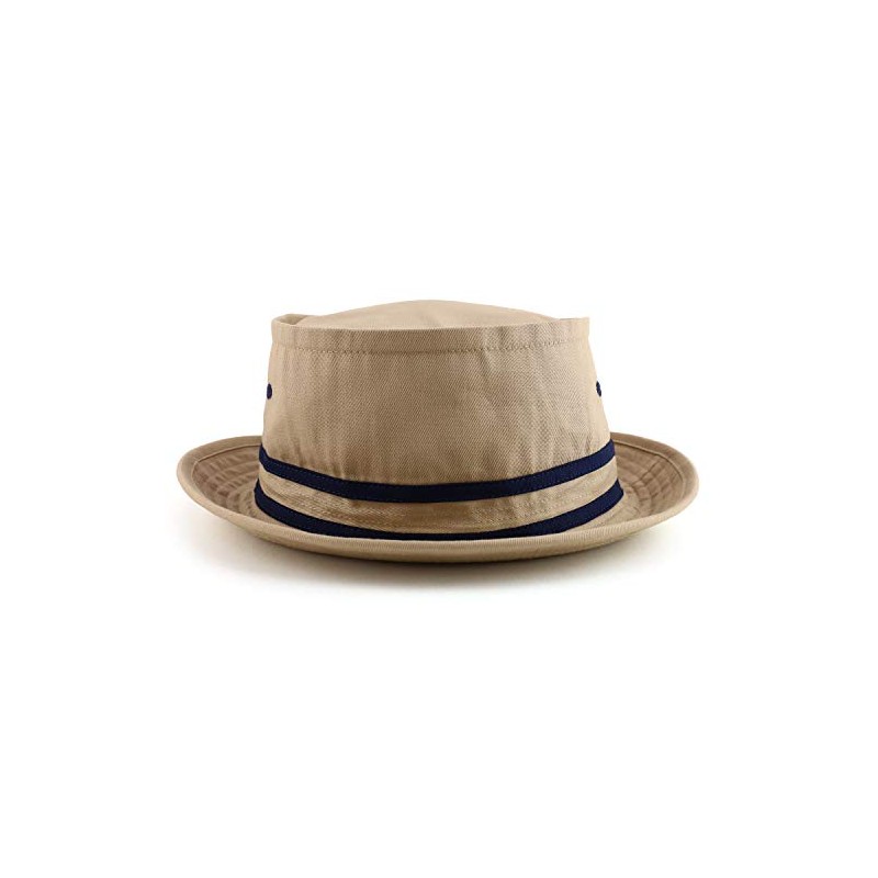 Armycrew Cotton Twill Fisherman Roll Up Bucket Hat with Stripe