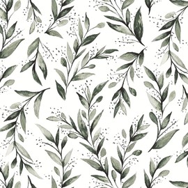 Livebor Olive Leaf Wallpaper Peel and Stick Leaf Contact Paper 17.7inch x 236.2inch Floral Peel and Stick Wallpaper Modern Farmhouse Wallpaper Neutral Sage Wallpaper Self Adhesive Decorative Paper