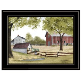 Trendy Decor4U The Old Spring House by Billy Jacobs Printed Wall Art, 19 Inch x 15 Inch, Black Frame