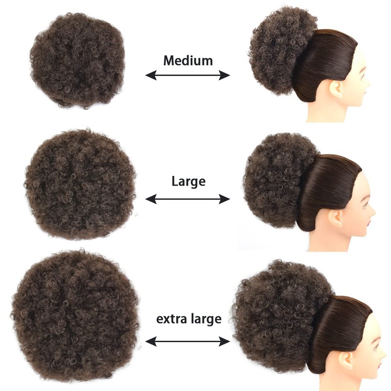 Afro Puff Drawstring Ponytail Synthetic Hairpieces Short Curly for Women