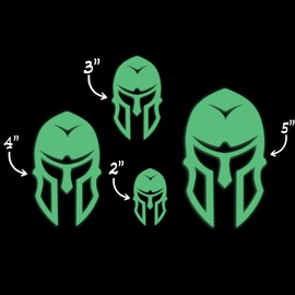 Spartan Helmet Warrior Molon Labe Style 18 Glow in The Dark Sticker Decal for Phone Tablet Laptop Car Truck Window | 3" Sticker | Green