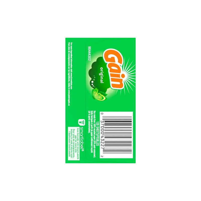 Gain Gain Original Dryer Sheets, 120 Count