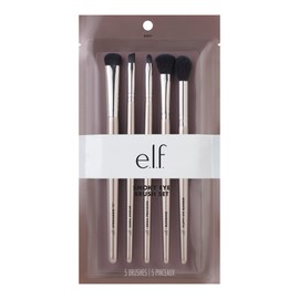 e.l.f. Kit de Pinceles para Ojos Ahumados, Juego de 5 Pinceles de Maquillaje para Crear un Look de Ojos Ahumados, Aplicar y Mezclar Sombra de Ojos, Ve