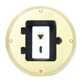 RiteAV CAT6 HDMI Floor Box [Gold-Brass]