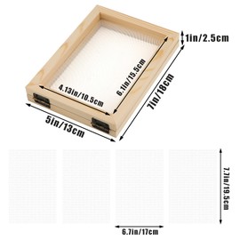 LUTER 5 Pieces Wooden Paper Making Frames and Mesh for DIY Paper Craft Dried Flowers Handcraft