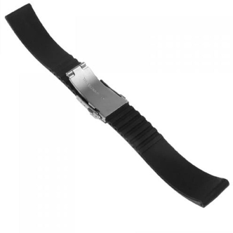 時計バンド 交換ベルトシリコーンゴム 腕時計ストラップ 防水 18mm ブラック