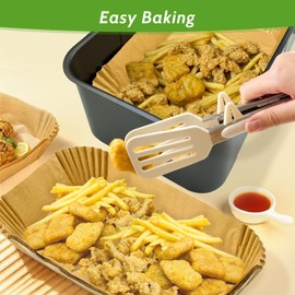 360 Pcs 8.7" x 5.5" Unbleached Heavy Duty Air Fryer Paper Liners Disposable, Non-Stick & Non-Leak Parchment Paper Liners for Airfryer Basket, Deep Fryer Parts & Accessories