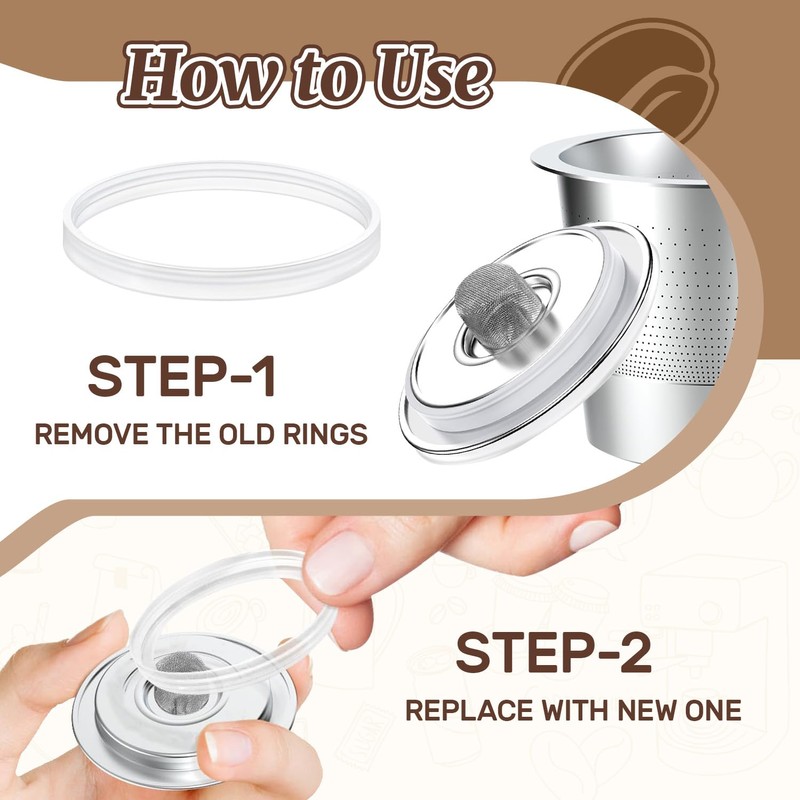 10PCS Reusable Gaskets K Cups for Keurig,Silicone Gaskets for Keurig