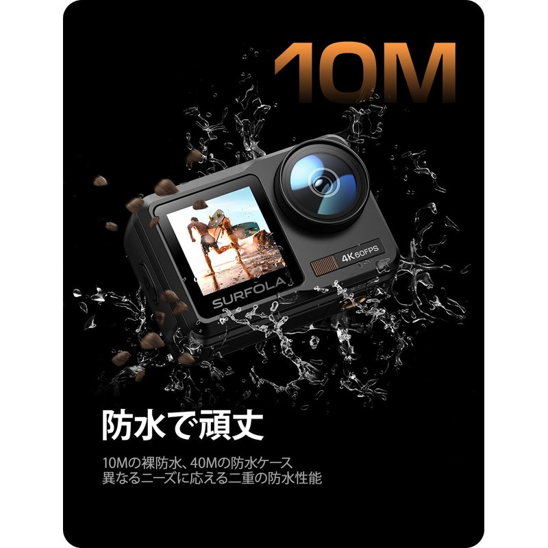 Surfola Action Camera, 4K 60FPS Underwater Camera, Waterproof Camera, 32.8