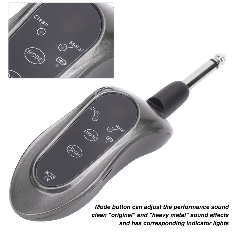 Wireless Guitar Effector FM UHF Transmitter Receiver 10 Channels System