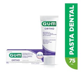 GUM - Crema Dental para Ortodoncia con Flúor e Isomalt, Protección de Encías y Esmalte, Prevención de Placa y Caries - Sabor Suave y Refrescante - 75 ml