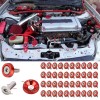 Geartronics 40PC JDM Billet Aluminum Fender Bumper Washer Bolt Engine