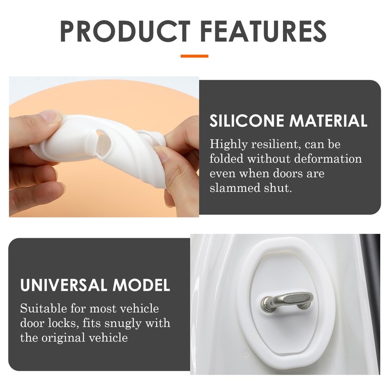 4 Pcs Silicone Car Door Latch Covers Sound Dampening Car