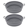 2 Pcs Silicone Air Cooker Pot With Handle Round Fryer