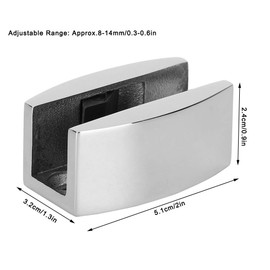 Stainless Steel Floor Guide, Sliding Door Floor Guide, Glass Sliding Door, Roller Guide, Swivel Stopper for Frameless Glass Sliding Doors (Brightening)