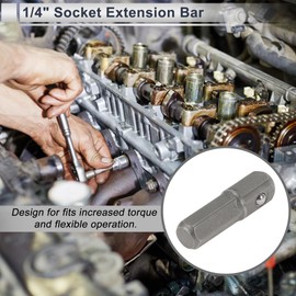 RATCHROLL 1pcs Universal Impact Socket Extension Bar 25x7mm Extension Socket Tool Titanium Tone High Carbon Steel for Car Motorcycle Dirtbike 1/4" Drive