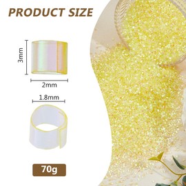 DICOSMETIC 70G Crispy Bingsu Beads Iridescent Soft Straw Tube Beads 3D Glitter Plastic Beads Yellow Plastic Bead Assortment Crunchy Slime Microbeads Supplies