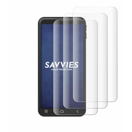 Savvies (4 Pack Full-Screen Protection Film compatible with Emporia Smart 6 Lite Full Cover Screen Protector 3D Curved [Edge to Edge, Scratch Proof]