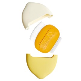 Portable Pet Hair Removal Comb 2-in-1 Dual-use Removing Floating Hair Massaging Comb Deshedding Matted Fur Loose Hair Remover Brush, Grooming Tool for Cats and Dogs (Yellow/White)