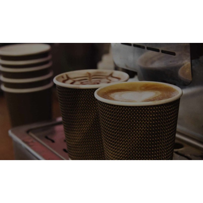 Signature Packaging Ripple Hot Cups with Lids for Coffee and