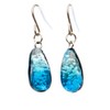 GOLD STONE Haterma Blue Firefly Glass Earrings, Tear-shaped, Drop Titanium,
