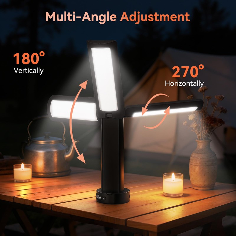 AKOFUN Camping Lights with Stand, 12000mAh Rechargeable Work Light Max