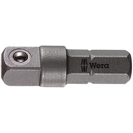WERA 136000 Socket Adapter 1/4 inch DRx 1/4 inch HEX/25 mm