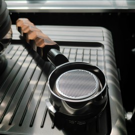 Gemini 58mm Bottomless Portafilter Walnut Handle & Naked Double Shot Filter Basket for Espresso Lovers - Perfect Fit For E61 Group Head 2 Ears - Compatible with Rocket,ECM,Flair 58 & More