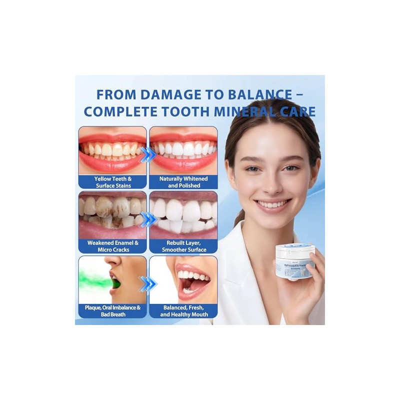 100% Pure Nano Hydroxyapatite Powder for Deep Enamel Remineralization, Cavity