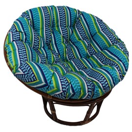 Blazing Needles Patterned Outdoor Spun Polyester Papasan Cushion, 46", Montfleuri Sangria