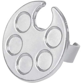 Silver Stainless Steel Mini Manicure Palette Wearable Metal Holder Palette Finger Ring Gel Polish Mixing Tray Nail Art Tools，Nail Art Polish (Silver, A1)