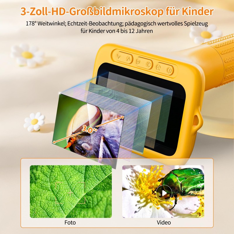 Microscope Camera for Children (Yellow)