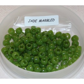 JADE MARBLED Opaque Pony Beads 9x6mm 100pc Acrylic USA made crafts kid jewelry