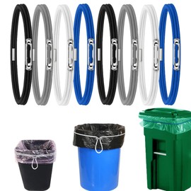 Trash Can Bands Set of 8 - Adjustable Big Garbage Can Bands Fits Almost All Sizes Trash Cans Multifunction Elastic Large Rubber bands for Indoor and Outdoor Party, 4 Colors
