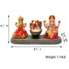 Lakshmi Ganesha Statue with Diya - 4.1" H Polystone Hindu