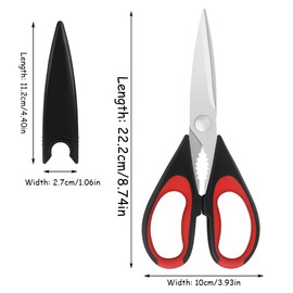 2-Pack Kitchen Scissors All Purpose Heavy Duty Shears Stainless Steel Cuisine Folding for Meat Dishwasher Safe Food Cooking Article Scissor