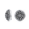 Bali Style Round Dome Medallion Style Flower Motif Button Clip