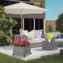 SUNNYPARK Umbrella Stand Outdoor Base with 4 Wheels Heavy Duty Patio Umbrella Planter for Garden Backyard Deck Poolside