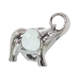 Alexandra House Living Decorative Silver Ceramic Elephant Figurine 20cm x 9cm x 18cm
