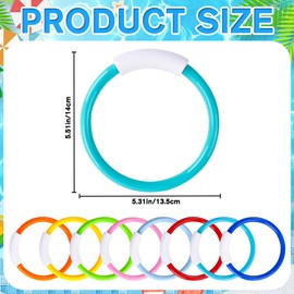 Vellibring 8PCS Pool Diving Swim Toys Colorful Underwater Training Sinking Throwing Dive Rings for Kids Summer Pool Swimming Party Favor Games